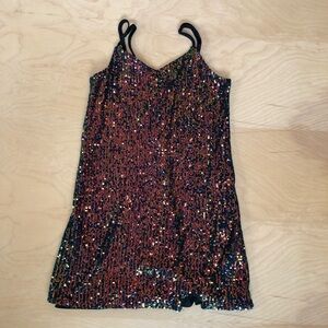 Art Class Multicoloured Sequin Mini Dress Size Girls M Disco Party Dance/Costume